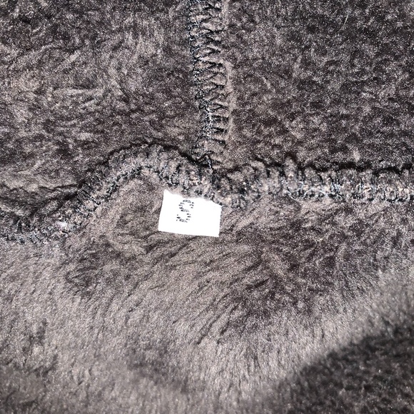 Brown and White Fleece Jacket Fuzzy Warm Pullover with Hood - Picture 5 of 10